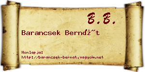 Barancsek Bernát névjegykártya